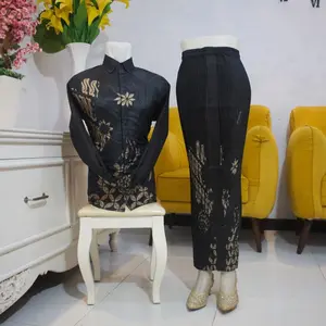 Baju batik couple / kemeja batik lengan panjang couple rok