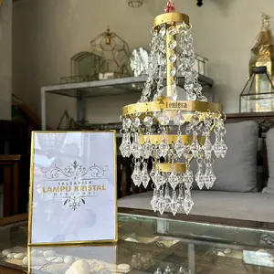 Lampu Gantung Kristal Janur Size 40x20 Dekorasi Mewah