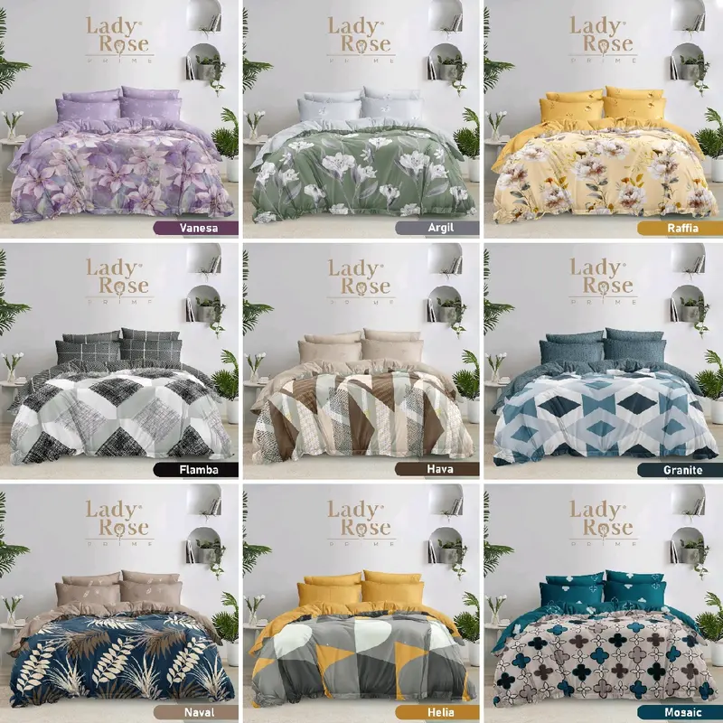 bed cover king lady rose 180x200 tinggi 30 cm new motif lembut dan tidak luntur / bedcover ladyrose queen 160x200 t30 1