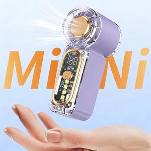 ポータブルハンドヘルドミニファン、レディース向けの小型バッグ用ファン、ポケットファン、メイク用ファン、高速ターボ、LEDディスプレイ付きの6段階調整、USB充電、旅行用・アウトドア・オフィスに最適、ギフト向け、ミニファン #トップピック