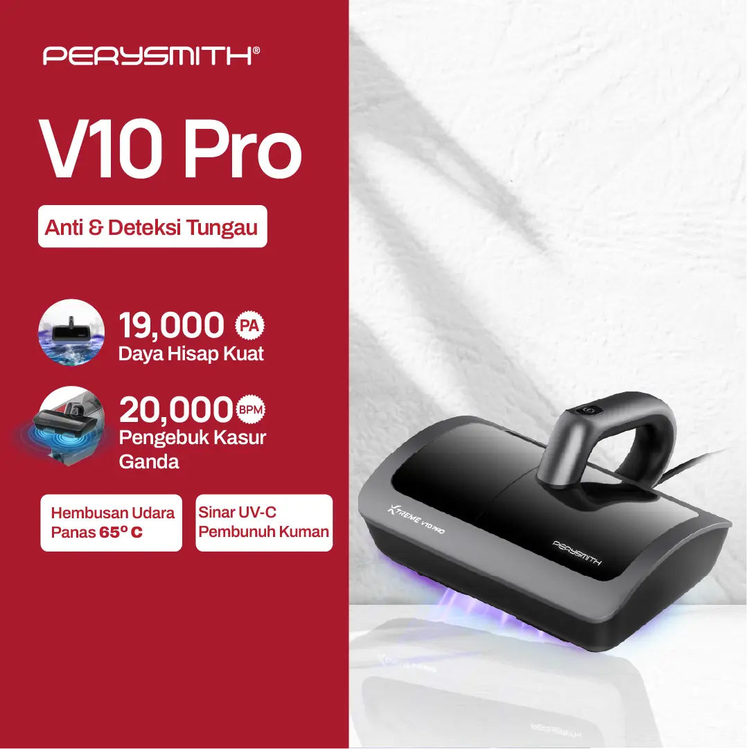 PerySmith V10 Pro Electric UV Anti Dust Mite Vacuum Cleaner Penyedot Debu Tungau Dust Bed Sofa Instrument Anti Mites Remover