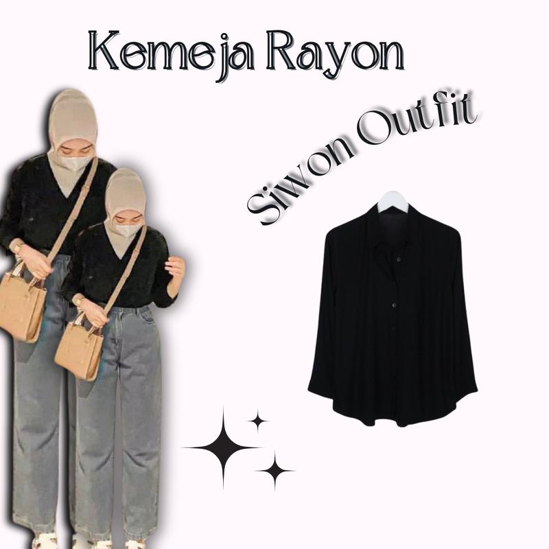 Oneset Kekinian Oneset Kece 3in1 Siwon Outfit (Kemeja Hitam+Jeans snow black+Bella square Khaki)021 3