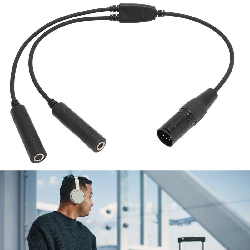 Digital Everyday Store Đầu nối 5 chân XLR Bộ chuyển đổi tai nghe hàng không Đầu…