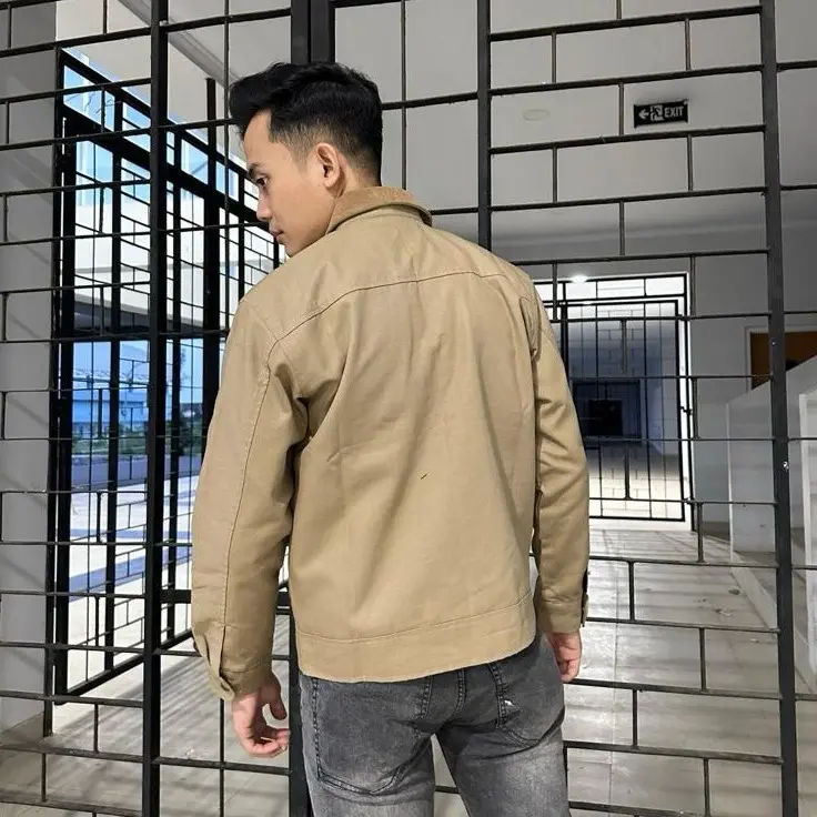 RASAGGI Work Jacket Canvas Marsoto Longsleeve Double Zipper 2