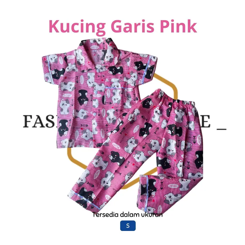 Piyama anak bayi dan remaja /3bulan-16tahun/piyama polimicro/setelan baju tidur Katun Lengan Perempuan Merah 6