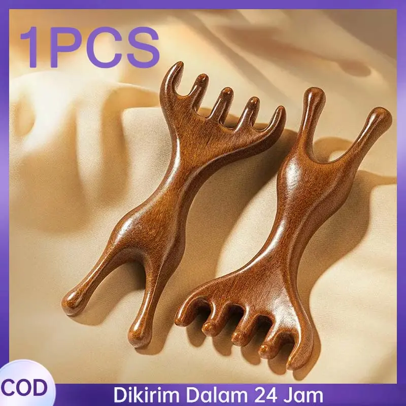 COD Massage Comb Spa Sisir Pijat Terapi Leher Wajah Kepala Serbaguna Spa Golden Sandalwood Comb Pijat Kepala
