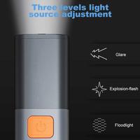 Gambar QUEEN Senter LED USB C Multifungsi 3 Mode Lampu 300 Lumens Zoom Flashlight 1200mAh Rechargeable - GREY - Q119 dari Queen-id Kab. Tangerang 2 Tokopedia