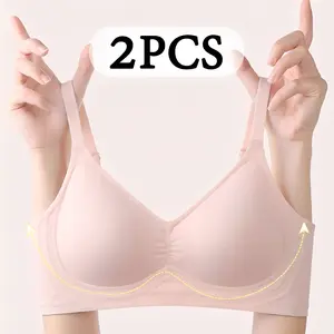 2PCS Bra Invisible Seamless Bra Tanpa Jahitan Olahraga Bh Harian Wanita Nyaman Lembut Perfect Shape Seamless Wireless Push up Bra Seamless Super Nyaman 1007