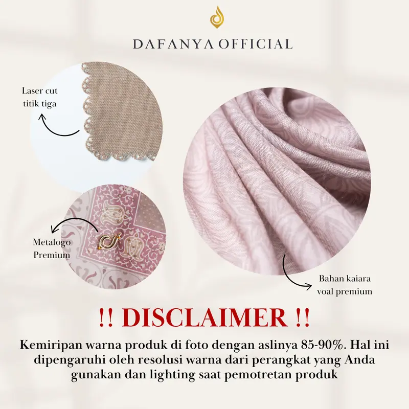 𝐃𝐀𝐅𝐀𝐍𝐘𝐀 - Anastasia Series Jilbab Motif Floral Kerudung Segi Empat Hijab Scarf bahan Voal Laser Cut 6
