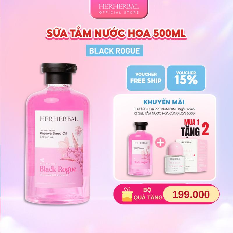   MUA 1 TẶNG 2  Combo Sữa tắm nước hoa nữ Herherbal 500ml Dưỡng Da Body sữa tắm thơm lâu Sữa Tắm Thiên Nhiên sữa tắm trắng da 