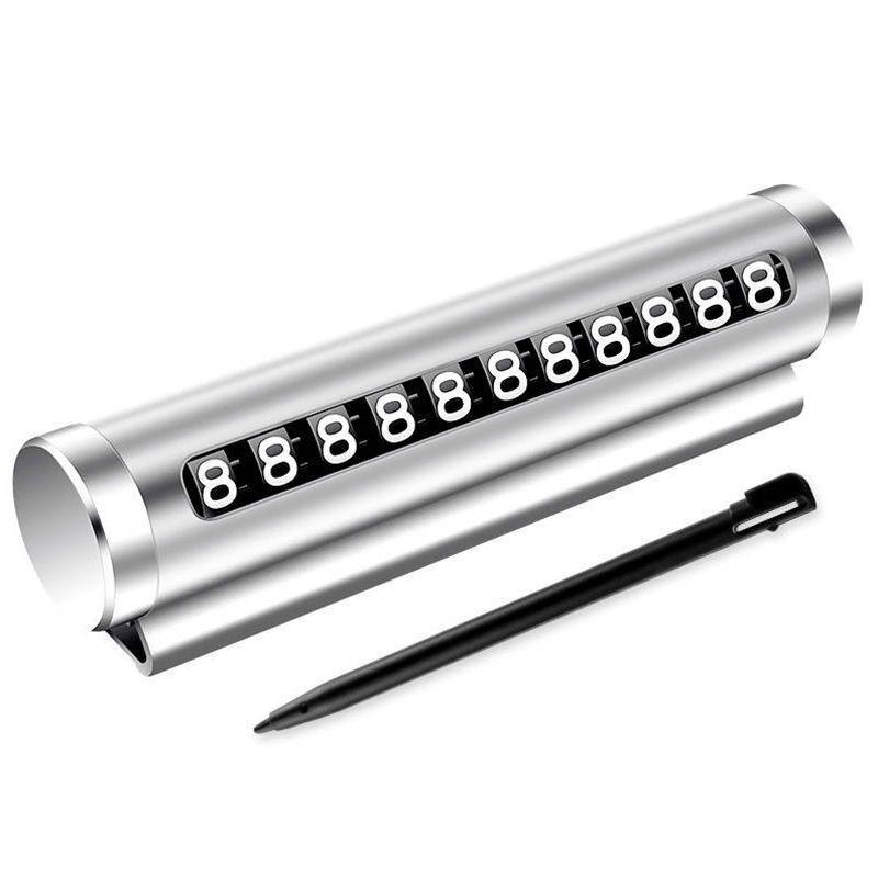 Thẻ đỗ xe tạm thời, vật liệu kim loại, biển số điện thoại xoay, nhãn dán nhôm, dừng đỗ xe, tạo kiểu ô tô, phụ kiện ô tô 5