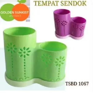 Golden sunkist Plastik Tempat sendok garpu dengan tirisan TSBD-1067 Kitchenware