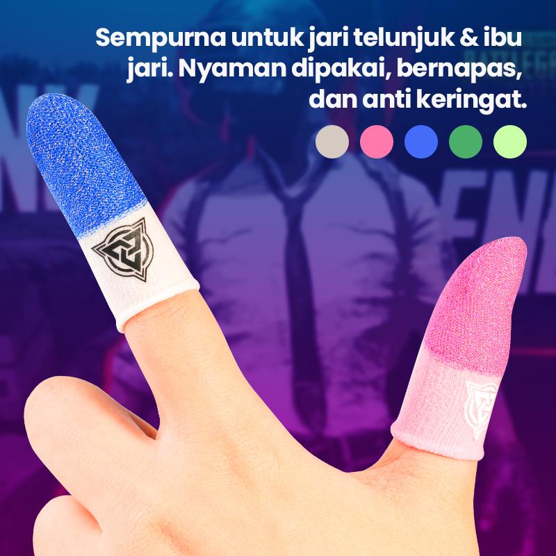 ‌BlueWow V4 Ice SilkFinger Sleeve/Pro Lengan Jari- Putih Sarung Jari Gaming Generasi Baru - Material Ice Silk/Shark Gaming-Material Nanofiber Premium | High Sensitivity & No Miss Touch | Anti-Sweat + Screen Safe untuk Garena/PUBG/MLBB