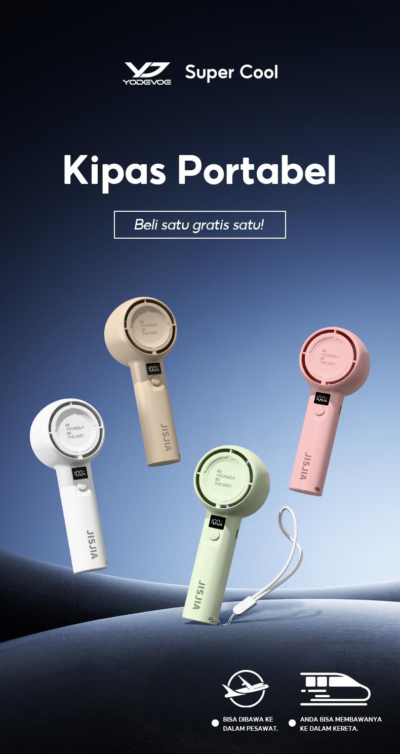 JISJIA Kipas Angin Mini A2 5-Speed 1200mAh LED Display Baterai Lithium USB Type-C Portabel Ringan untuk Tangan dan Desktop JISJIA Kipas Angin Mini A2 5-Speed 1200mAh LED Display Baterai Lithium USB Type-C Portabel Ringan untuk Tangan dan Desktop