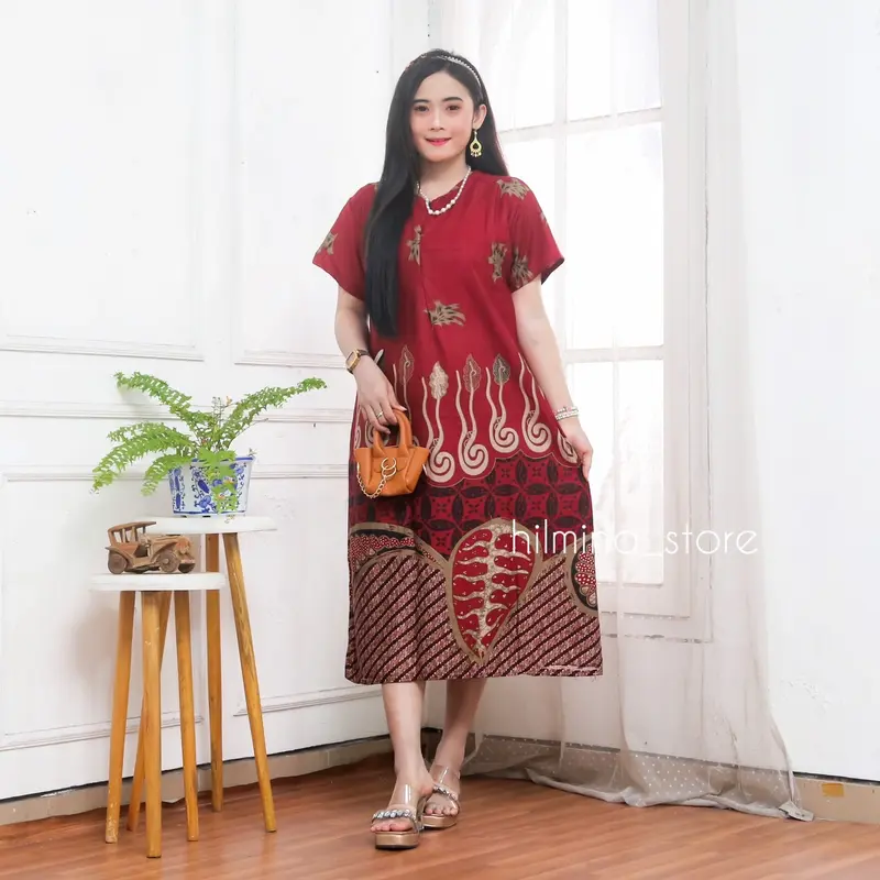 Daster Gadis Remaja Mocha Mousse Cappucino Rayon Homedress  LD 110 Motif Cantik Midi Busui Friendly Lembut Nyaman Bunga 5