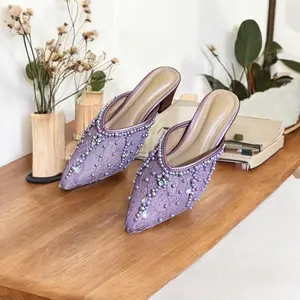 Wedding Shoes 5 cm Wanita Premium Brukat Payet Sepatu Pengantin Heels Pesta Seserahan Nikahan emye Merah