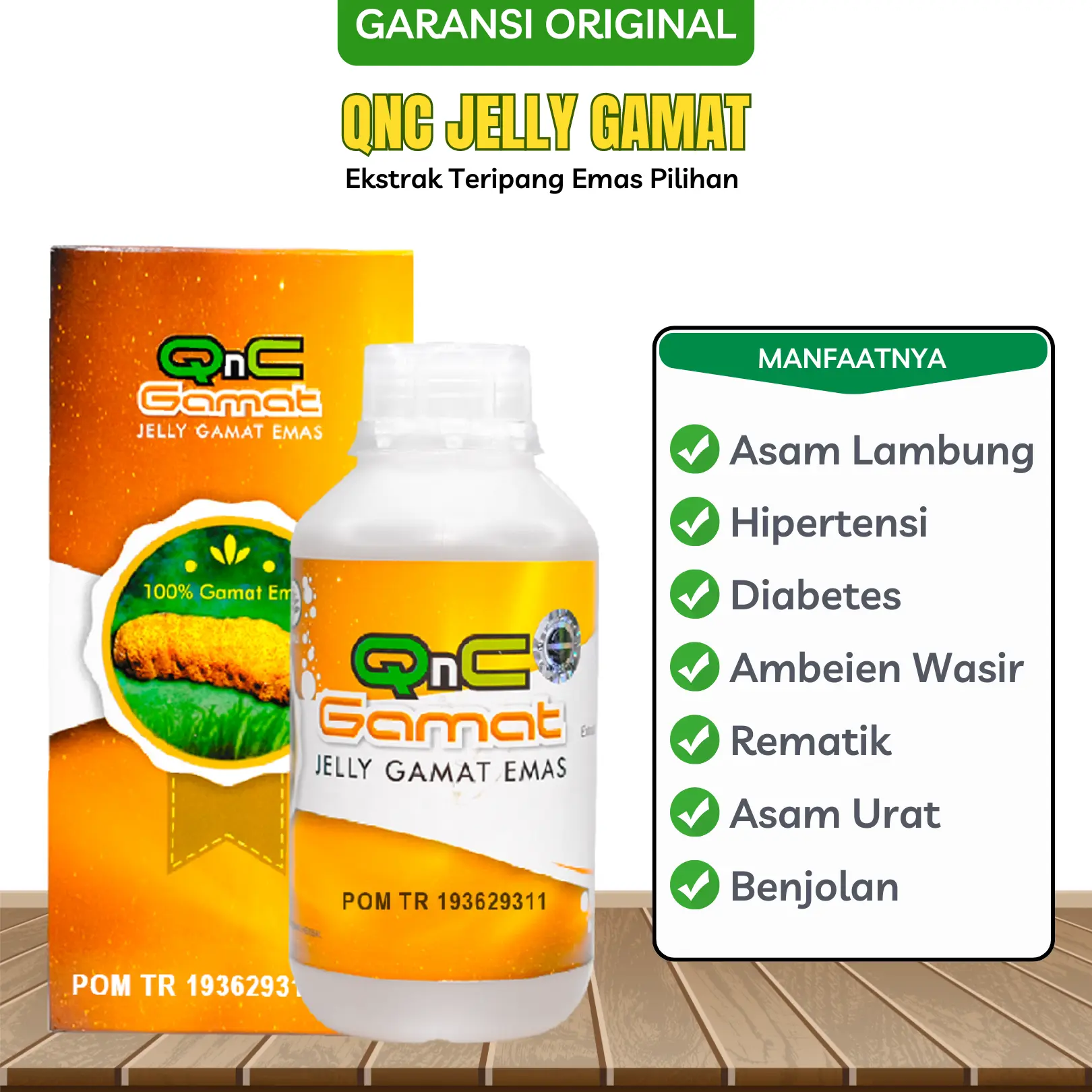 Qnc Jelly Gamat Emas Asli 100% Ekstrak Teripang Emas Isi 300ml