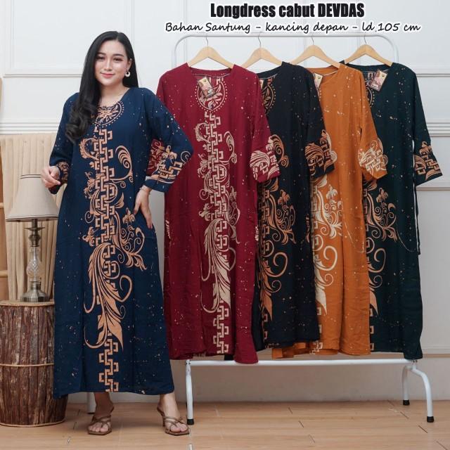 Product Introduction of longdress panjang ibu muda kekinian / daster wanita dewasa kancing dada aneka motif cantik 5