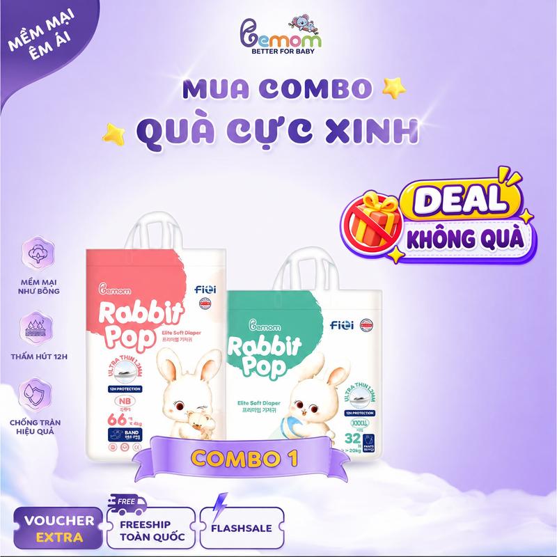 Tã - Bỉm Bemom Rabbit Pop Hàn Quốc Siêu Mỏng, Siêu Thoáng Khí, Siêu Mát Đủ Các…