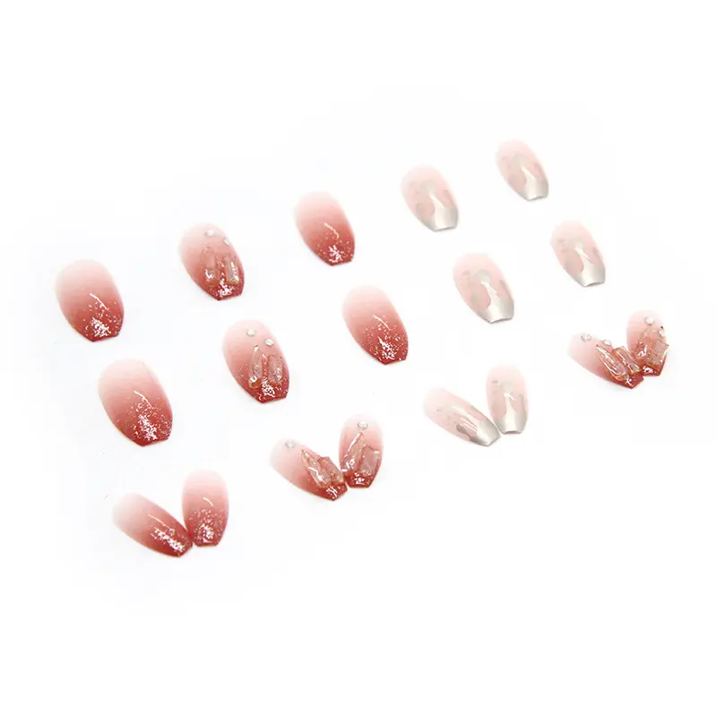 Kuku Palsu Extension 24pcs Nails / Kuku  Palsu Motif Free Lem Cair Kuku panjang 5