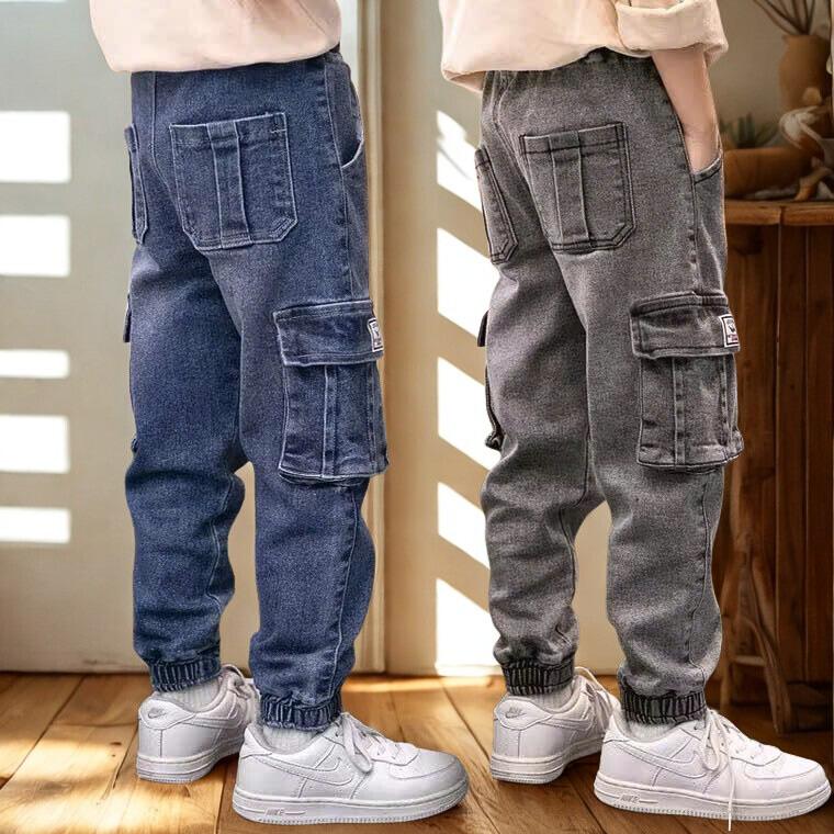 QUẦN JEAN TÚI HỘP cá tính cho bé size đại từ 18kg - 55kg Chất liệu Jean mềm mại co giãn 4 chiều thấm hút mồ hôi tốt phù hợp cho bé trai từ 6 tuổi đến 15 tuổi thời trang trẻ em cao cấp