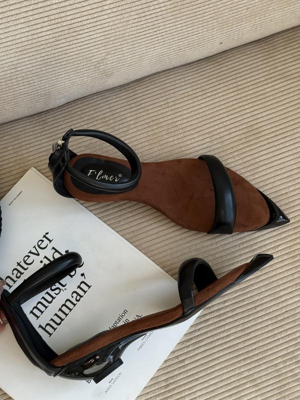  Giày Sandal Nữ Mũi Nhọn Lót Da Lộn Đệm Êm Chân Đế Thấp 2P G19 E’LMER 