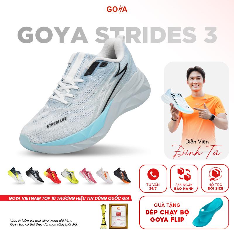 Giày Thể Thao Chạy Bộ Goya Strides 3 Năm 2025 - Công Nghệ X2 Strides Max Giúp Đệm Êm, Thoáng Khí, Bứt Phá Trên Mọi Khung Đường Hoàn Hảo Cho Nam Nữ Đi Bộ, Sneaker Tập Chạy Bộ, Tập Thể Dục