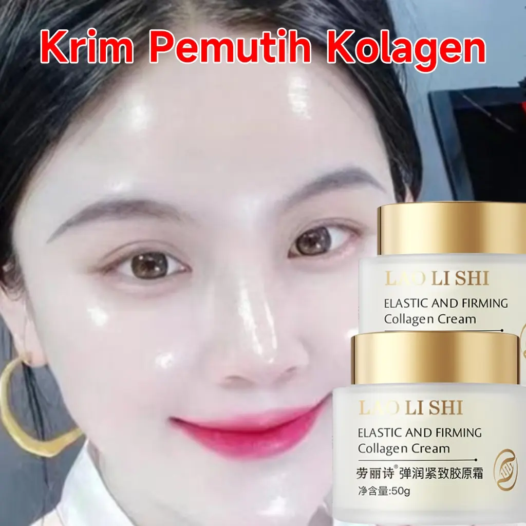50g Collagen Cream ORIGINAL Krim Kolagen Pemutih Penghilang Flek Hitam membandel Pelembab Wajah glowing cepat Whitening Anti Aging Remove Melasma Anti-kerut Dan Anti-penuaan Mengangkat Krim Malam Kolagen Wajah