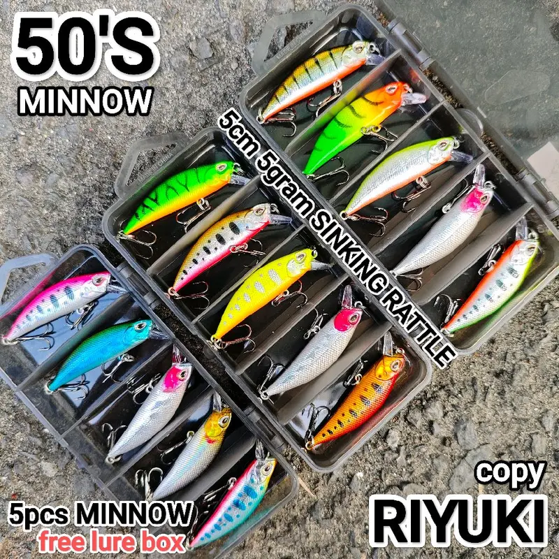 paket umpan casting MINNOW SINKING 5cm 5gram free box 0