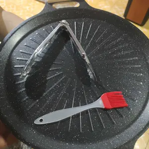 Pan Grill Anti Lengket --Food Grade/Alat Panggang Ala Korea Style Diameter 34CM Mini Barbecue Plate / Grill Pan Set Korean Barbeque / Panggangan Barbekyu Kecil Kitchenware