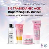 Gambar FYC - Ginza Daily Glow Essentials Set  | Ginza Cleansing Oil 50ml + Ginza 3% Tranexamic Acid Moisturizer TXA + Sunscreen 30ML + Body Serum 180ml [ISI 4 PCS] - Ungu+Pore50ml+TXA+SS dari Ginza Beauty_NEW Kab. Tangerang 1 Tokopedia