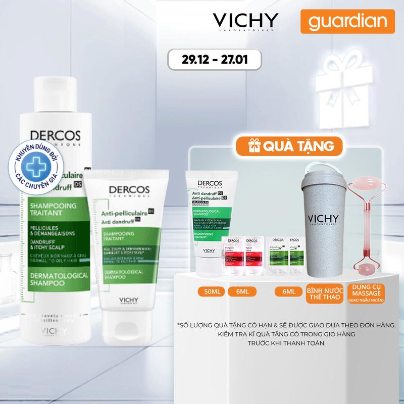  Bộ Sản Phẩm Dầu Gội Vichy Dercos Anti Dandruff Sạch Gàu 200Ml + Tuýp 50Ml 