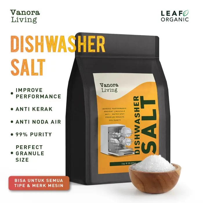 Premium Dishwasher Salt VANORA LIVING 1KG, Garam mesin cuci piring Dish washing