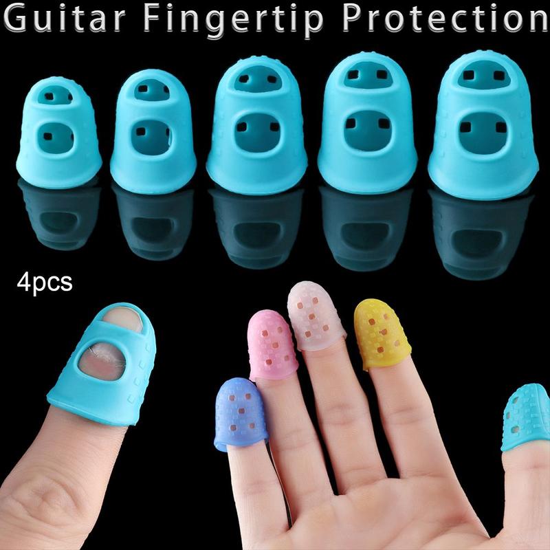 4 cái/bộ XS/S/M/L/XL Silicone Không-trượt Ngón tay Bảo Vệ Guitar Ngón Tay Bảo…