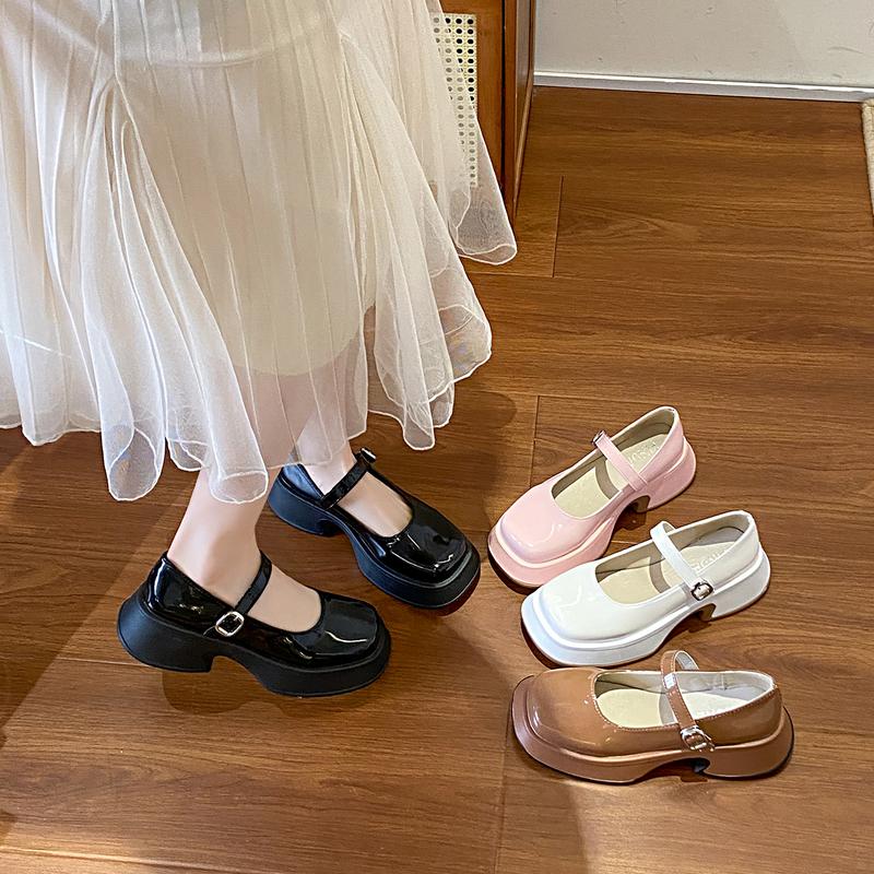 SK-034 [Sepatu DNY] Sepatu Kerja Cewek Hitam Polos Simple Sepatu Platform Wanita Kasual Spatu Loafers Shoes Perempuan 1