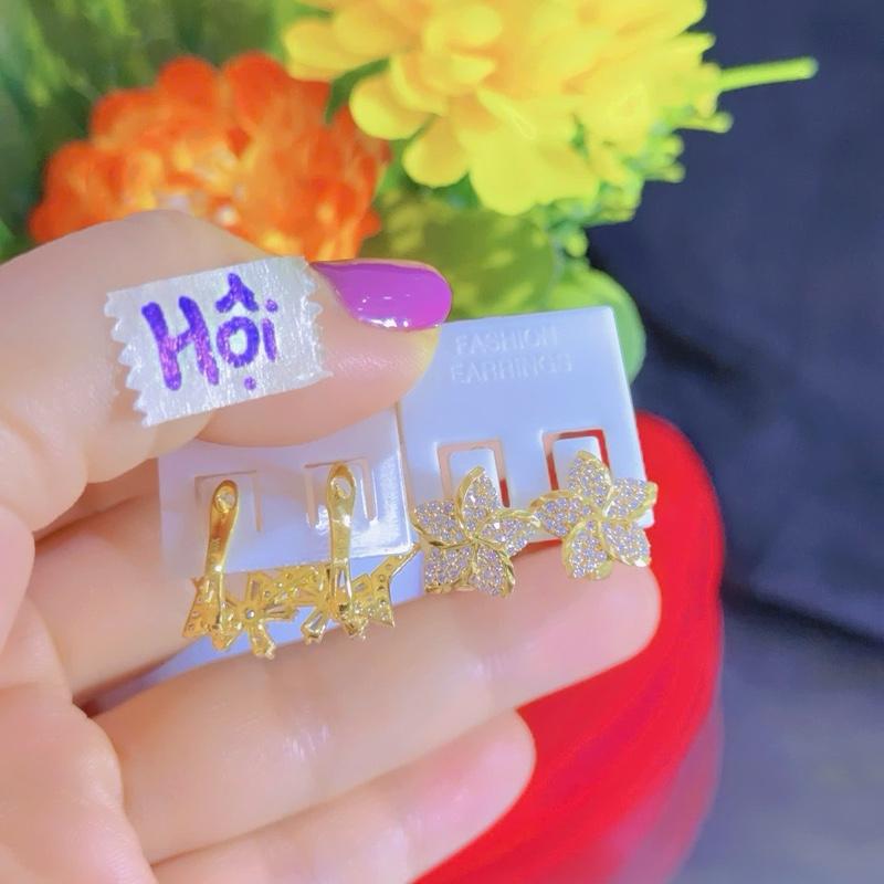  Bông tai hội M19 Không đen bền màu thiết kế lovely Thích hợp chị em đeo thêm xinh Hoa Tai Bông Tai Voi khuyên khuyentai kep 