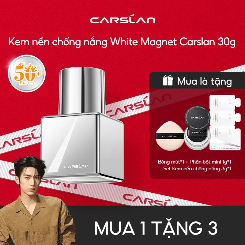 Kem nền chống nắng White Magnet Carslan SPF50+ PA++++ 30g [Mua 1 tặng 3]Bông mút*1 +Set kem nền chống nắng 3g*1 +Phấn bột mini 1g*1