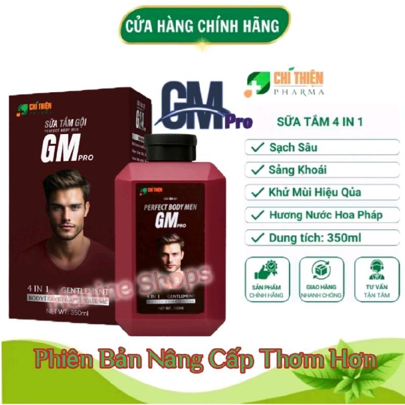 Dầu gội sữa tắm nam 4in1 Perfect Body Men GM Pro - Chí Thiện hương nước hoa nam cao cấp 350ml Không chứa cồn Collagen Khử Mùi Hôi Dưỡng Thể Massage chăm sóc cơ thể nam giới