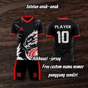 Setelan Jersey Sepak Bola Anak Junior Baju Futsal FREE NAMA NOMOR PUNGUNG Dry-fit Bahan Elastis Adem Berpori Size M L XL