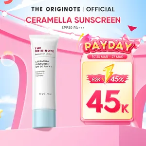 The Originote Ceramella Sunscreen SPF 50 PA+++ Sunscreen untuk Facial Sunscreen Sunblock perawatan Mencerahkan muka berminyak berjerawat dan Pencerah wajah dengan Hyaluronic Ceramide Vitamin C Avena Sativa (oat) Extract special