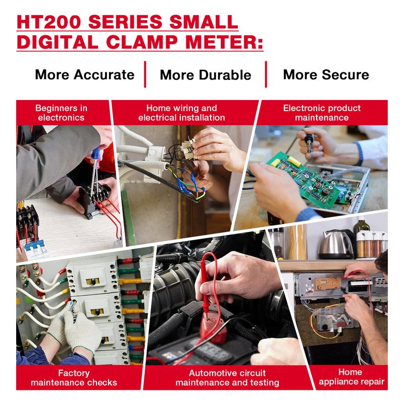 Product Introduction of HABOTEST HT200B+HT123 Digital Clamp Meter 600V AC/DC 2000 Counts Voltmeter Ammeter and HT123 Digital Multimeter 600V AC/DC 2000 Counts High-Precision Anti-Burning Smart Multimeter 37