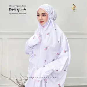 MUKENA PESANTREN - Mukena Terusan Katun Bordir Gracella Mukena Santri Terlaris