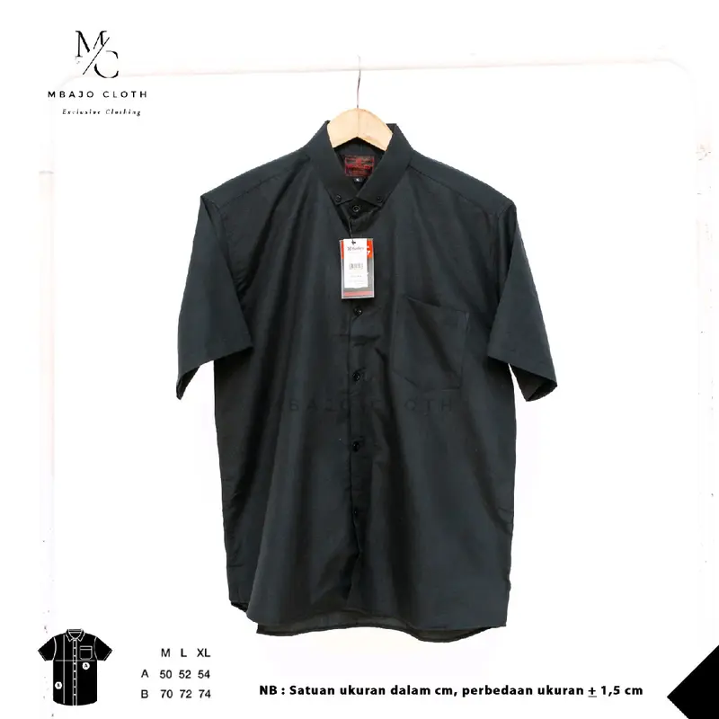 Kemeja Pria Polos Lengan Pendek Bahan Katun Baju Casual Distro Cowok Keren Formal 4