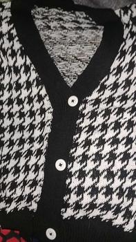 Product Review of Cardigan Houdstooth Autumn Semi Crop Outer Sweater from m**i 0