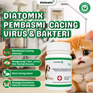 Diatomix (Obat Parasit Internal/ Cacing Pada Kucing, Anjing Food Garde) 80Gr