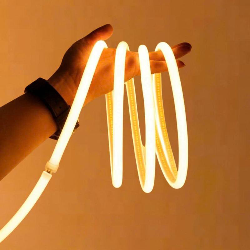 Đèn LED Dây COB 220V Dán Tường Trang Trí Kệ, Trần Nhà, Decor Phòng Ngủ - Tặng Kèm Phích Cắm