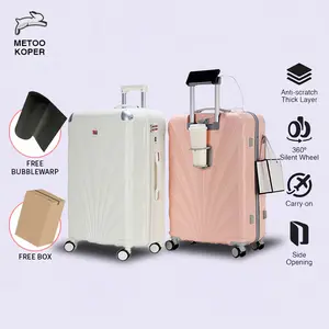 [Metoo Koper] M888 Travel Bagasi & Kabin Desain Mewah Ringan Anti Pecah 18-30 inci Koper Usb Port Cup Holder Hp Holder Bahan Polikarbonat Anti-Pecah 4 Roda 360 Derajat