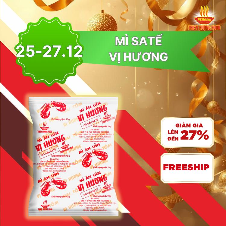 Thùng 30 gói Mì giấy Vị Hương 2 tôm Satế 70gram gói