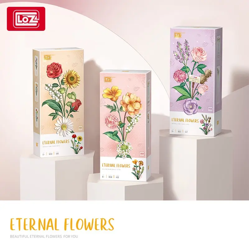 COD- LOZ Nano Block Flower Rakitan Balok Bangunan Buket Bunga Immortal Untuk Bunga Block Mainan