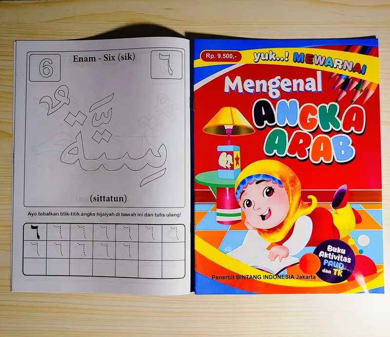 Buku Mewarnai dan Menulis Huruf Hijaiyah dan Angka Arab SANDRO 0